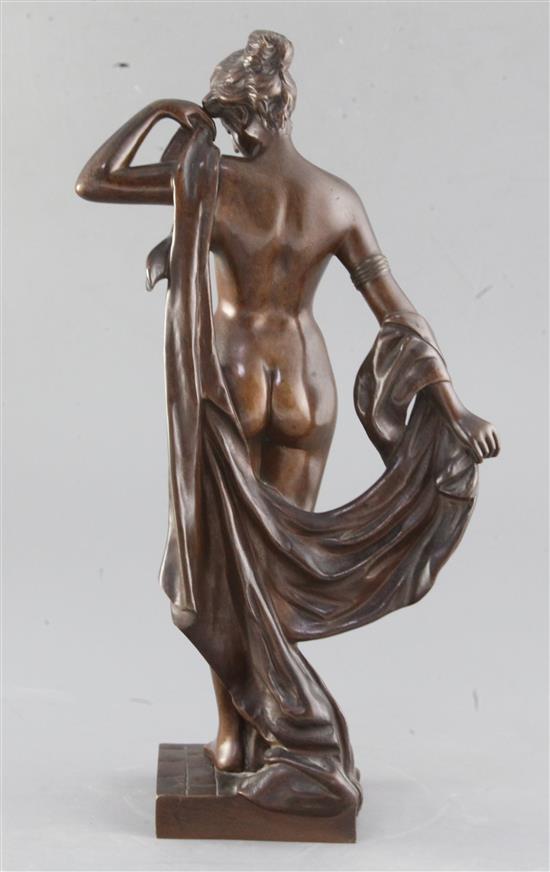 Pierre Etienne Daniel Campagne (1851-1914). A bronze figure of Phryné Devant ses Juges, 13.5in.